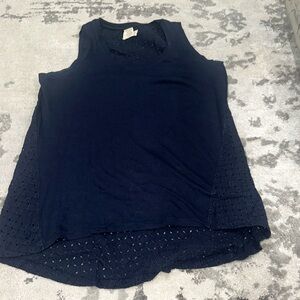 Andrea jovine navy blue eyelet tank top